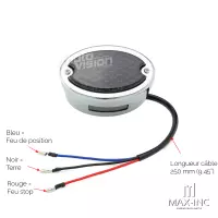 Feu led arrière oval chromé classique - feu stop et position