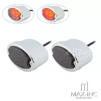 Paire de feu led arrière oval chromé classique - feu stop et position