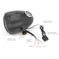 Phare avant avec grille noir avec compteur digital intégré