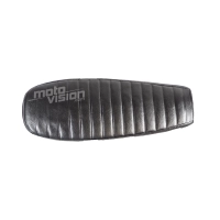 Selle noire café racer cuir universelle 63 cms