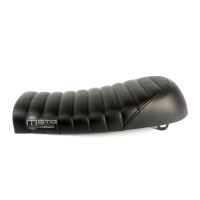 Selle noire café racer cuir universelle 51 cms