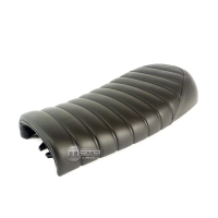 Selle noire café racer cuir universelle 51 cms