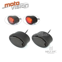 Paire de feu led arrière oval noir mat classique - feu stop et position