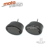 Paire de feu led arrière oval noir mat classique - feu stop et position