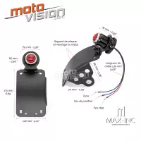 Support de plaque noir avec éclairage- lucas réplique