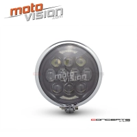 Phare universel noir et chromé en métal 15,6 cm, position/phare