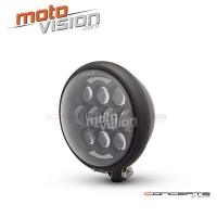 Phare universel noir et chromé en métal 15,6 cm, position/phare