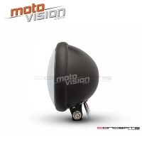 Phare universel noir et chromé en métal 15,6 cm, position/phare