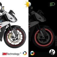 Bandes jantes moto circular - rétro réfléchissantes