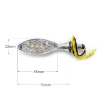 Clignotants led acier chrome goutte d'eau 25 leds