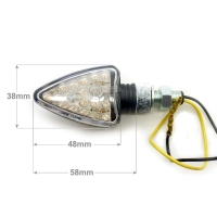 Paire de clignotants led triangulaire "grand" 18 leds