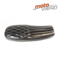 Selle noire café racer cuir universelle 62cm