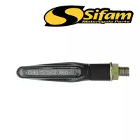 Clignotants universels séquentiels à leds - noir/cabochon translucide - ce