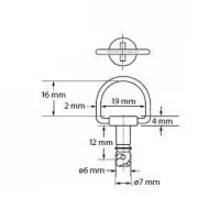 Vis dzus diamètre 6 longueur 12 mm