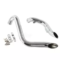 Ligne d'échappement 1 3/4" chrome pour harley davidson softail bobber chopper touring dyna fxd / fxdwg