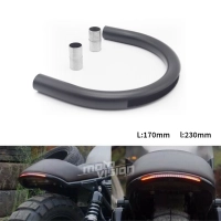 Boucle acier à souder avec insert led pour cadre de selle cafe racer 17cm