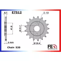Pignon pour aprilia rs4 125 -2009 13  428