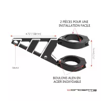 Support de phare stomp noir & alu pour fourche de 32 à 59 mm - droite