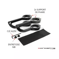 Support de phare rogue noir pour fourche de 32 à 59 mm