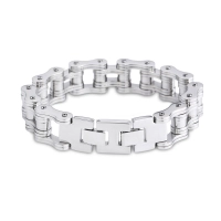 Bracelet chaîne à maillons moto argent