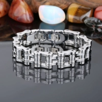 Bracelet chaîne à maillons moto argent