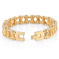 Bracelet chaîne moto couleur or