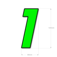 Numéro adhésif vert fluo de 12 cm