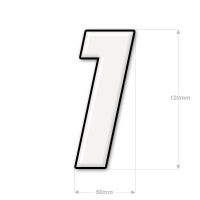 Numéro adhésif blanc de 12 cm