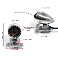 Mini feu arrière led bullet poli ou noir mat