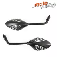 Paire de rétroviseurs noirs en aluminium (universel)