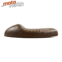 Selle brune café racer cuir universelle 64cm