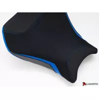 Couvre selle team suzuki pilote luimoto suzuki gsxr 1000 (17-18 ) rouge et coutures rouges