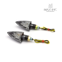 Paire de clignotants "tête de lance" couleur carbone