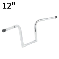 Guidon z bar chrome 12" harley davidson sportster touring road king glides 883 1200