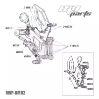 Commandes reculées mv parts bmw s1000rr 2015-