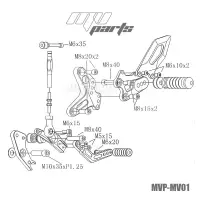 Commandes reculées mv parts mv agusta 675/800 f3/brutale/dragster 2012-