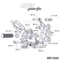 Commandes reculées mv parts kawasaki zx 10r 2011-