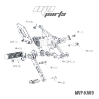 Commandes reculées mv parts kawasaki ninja 250/300 2013-2017