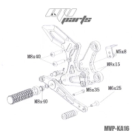 Commandes reculées mv parts kawasaki ninja 400 2018-