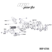 Commandes reculées mv parts ktm 125/200/390 duke 2018-
