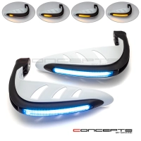 Protège main avec feu de position bleu et clignotants 22mm