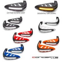 Protège main avec feu de position blanc et clignotants 22mm