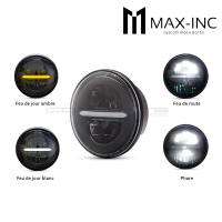 Phare avant 14,6cm - insert feux de jour led noir