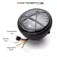 Phare avant led 7,7" feu de position/phare/code et clignotants