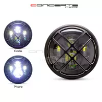 Phare avant led 7,7" phare et code tri-déco grill