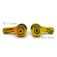 Paire de valves coudées alu. noires 8,3 mm