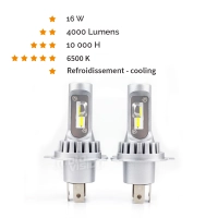Paire d'ampoule h7 6500k 16w 4000lm
