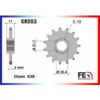 Kit chaine france equipement honda cb500f 2013-2021 chaine 520 o'ring renforcée 15x41 rk520fezo
