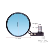 Rétroviseur en aluminium cnc en embout de guidon 22mm - marqué e