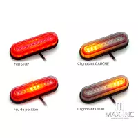 Feu arrière/stop/clignotants intégrés à led - universel